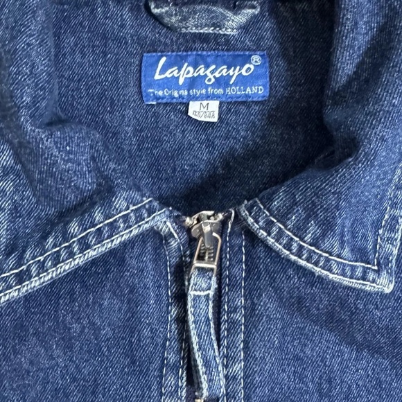 Vintage Lapagayo Holland Women's M Denim Jacket Full Zip Embroidered 90's - Picture 6 of 10